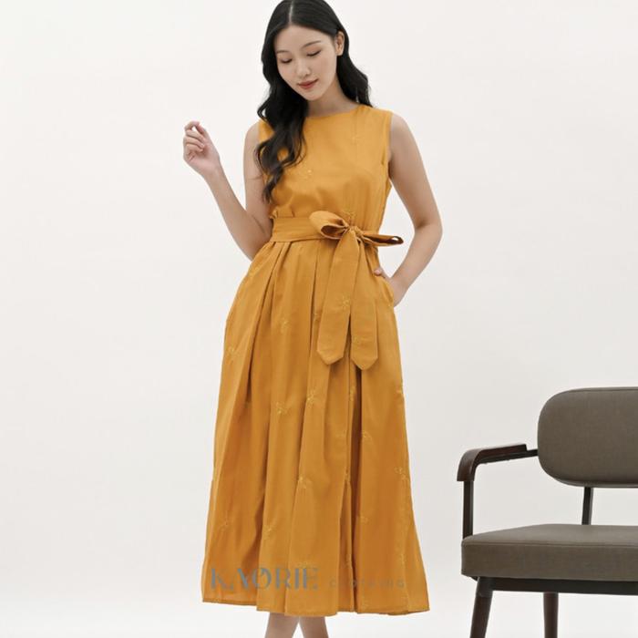 Gambar Ella Dress kaorie midi dress - MUSTARD dari LOST AND FOUND SHOPPE undefined Tokopedia