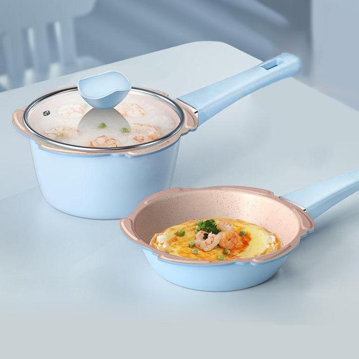 Gambar Borong Ceo Panci Mpasi Full Set 16Cm - Peralatan Panci Bayi Granite Die Cast (Kuat) Tahan Lengket - Biru-Set 16cm dari Antona Seller undefined Tokopedia