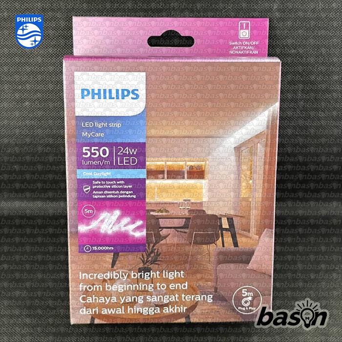 Gambar PHILIPS Mycare Lightstrip 24W 5 meter - Flexible LED Strip Kit 1 warna 220V - Cool Daylight dari Bason undefined Tokopedia