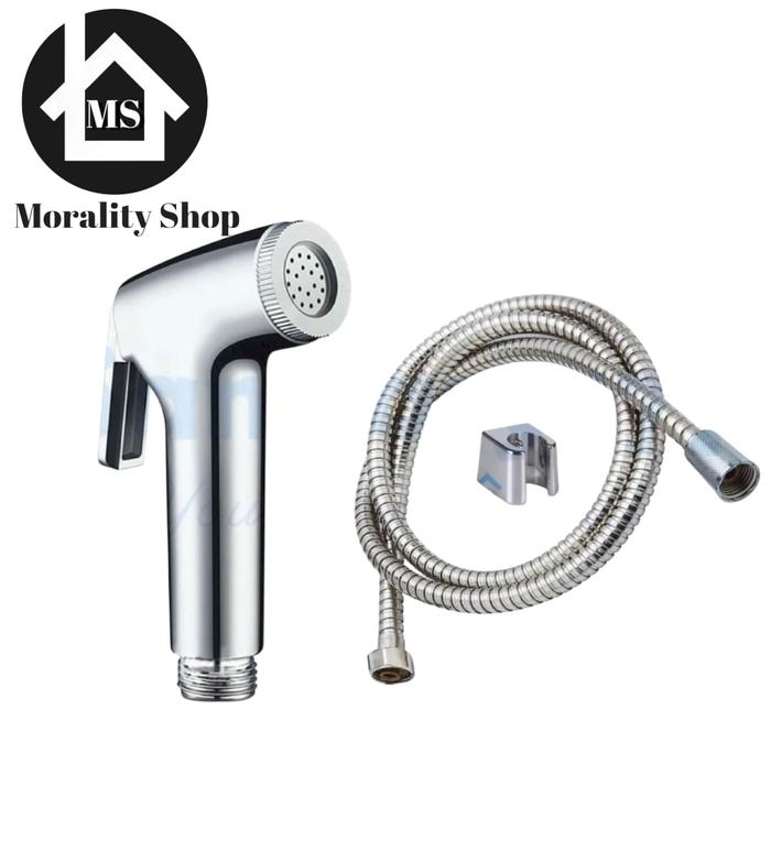 Gambar jet shower closet murah chrome W3 + stop kran stainless murah - JS w3 dari Morality Shopping undefined Tokopedia