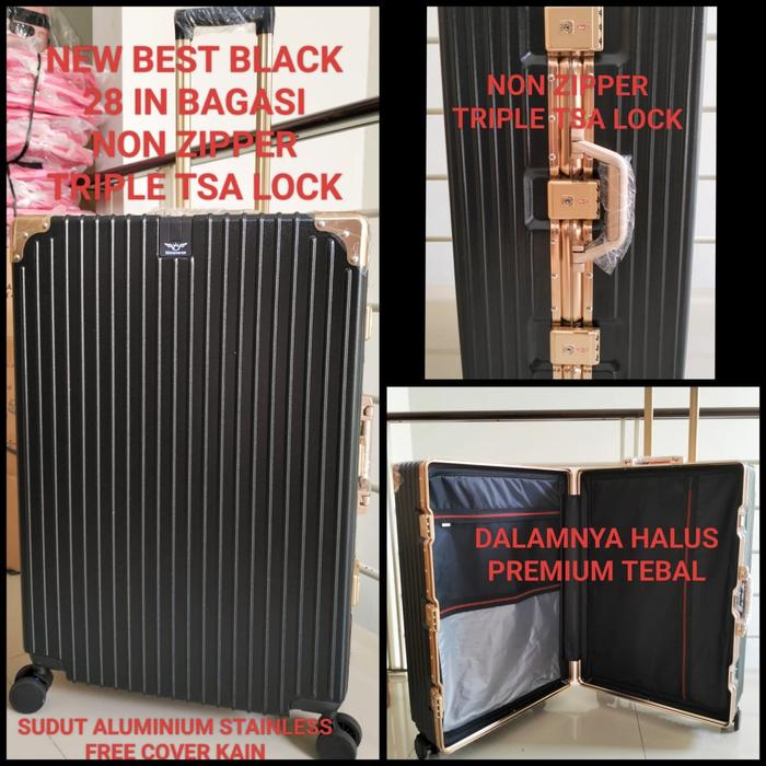Gambar KOPER FIBER 28 INCHI POLO ORIGINAL UKURAN JUMBO TERMURAH TERLARIS - 28BLACK NONiZIP dari Aneka Tas Online undefined Tokopedia