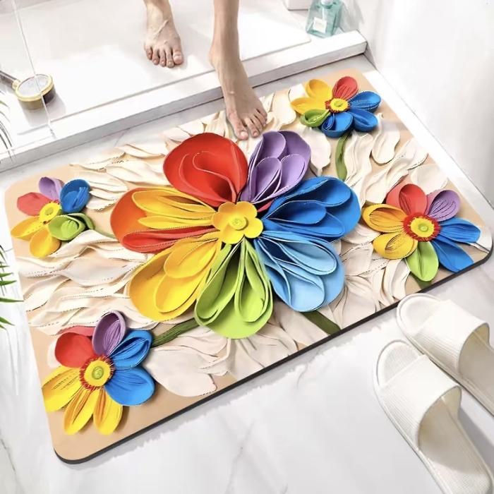 Gambar Keset kaki 3D anti slip kamar mandi toilet / lukisan 3D alas kaki dapur keset kaki karpet R044 - P7, 40 x 60 cm dari Kiraiya Store undefined Tokopedia