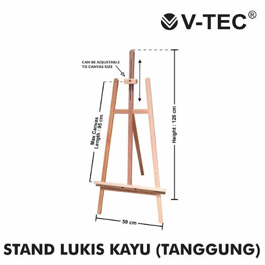 Gambar V-TEC EASEL KAYU / STANDAR LUKIS KAYU KECIL / TANGGUNG / BESAR - TANGGUNG dari LeevenCo undefined Tokopedia