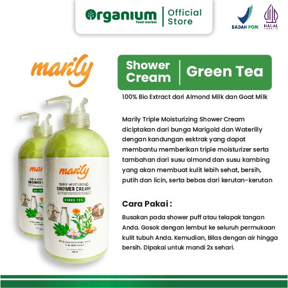 Gambar Bodywash MARILY Shower Gell , Sabun Cair Organik , Sabun Mandi Cair Bebas SLS Varian - Green Tea 1L dari Organium undefined Tokopedia
