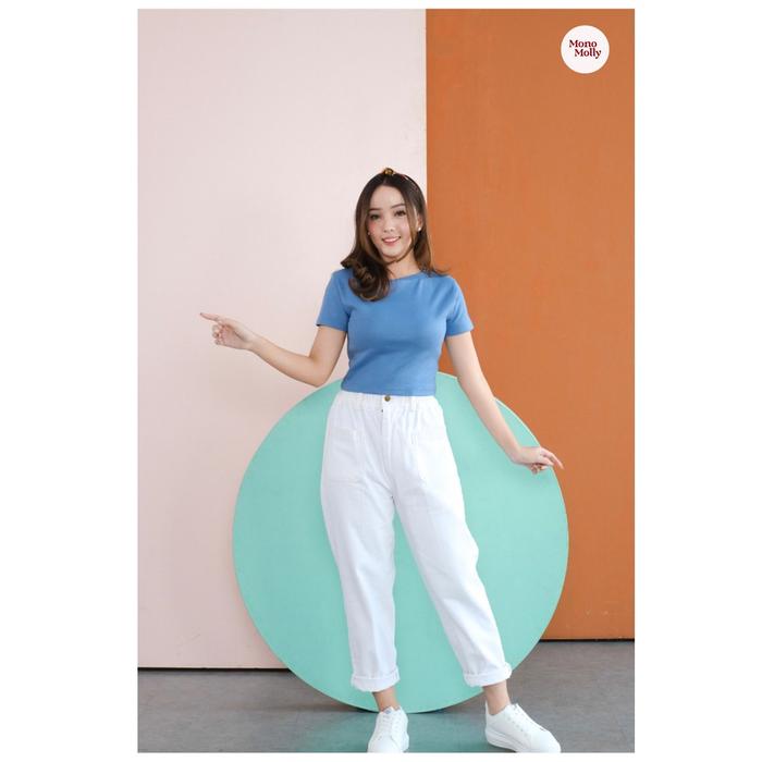 Gambar Monomolly - Alexa Baggy Jeans - Putih dari A LA LINA undefined Tokopedia