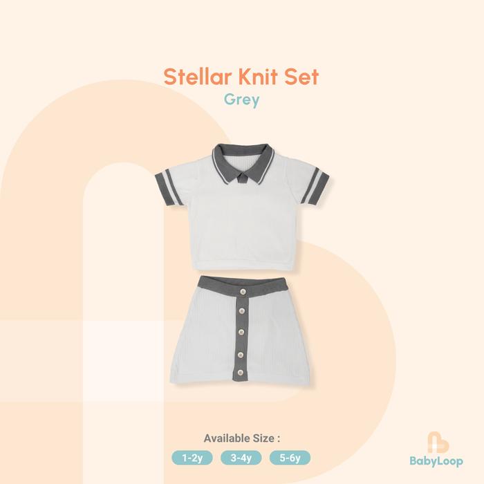 Gambar Baju Anak - Skirt Knit Set Stellar - BL x Catherine Sumitri - Grey, 1-2 Years dari Baby Loop Authorized Reseller undefined Tokopedia