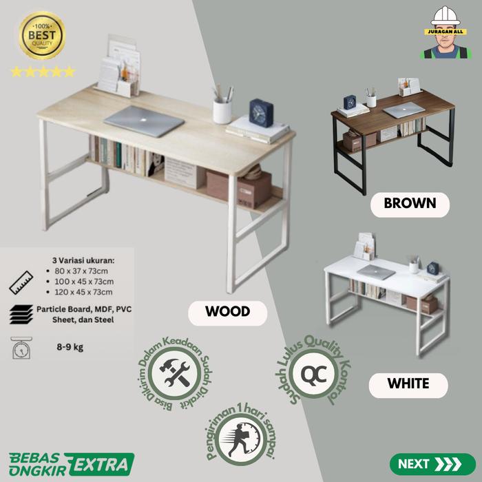 Gambar Meja Komputer/Kerja/Makan/Belajar/Kantor/Rias/Meja Gaming Multifungsi - 120*45*73, Wood dari Juragan All undefined Tokopedia