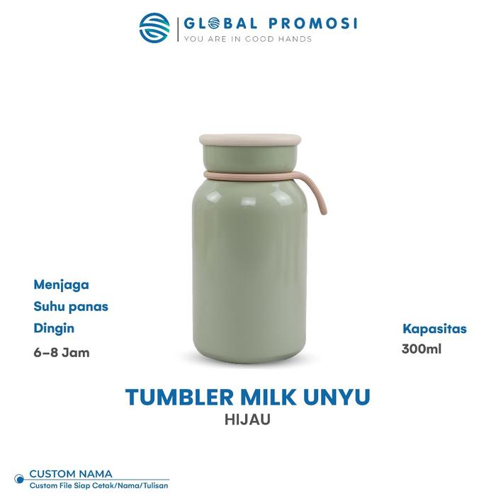 Gambar Custom Tumbler Botol Minum Milk Unyu 300ml Print Uv Cetak - Hijau matcha, POLOSAN dari Global Promosi_NEW undefined Tokopedia