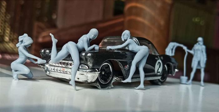 Gambar Set Raw Figure Car Wash Girls Skala 1:64 - Resin Premium dari Rendol Shop undefined Tokopedia