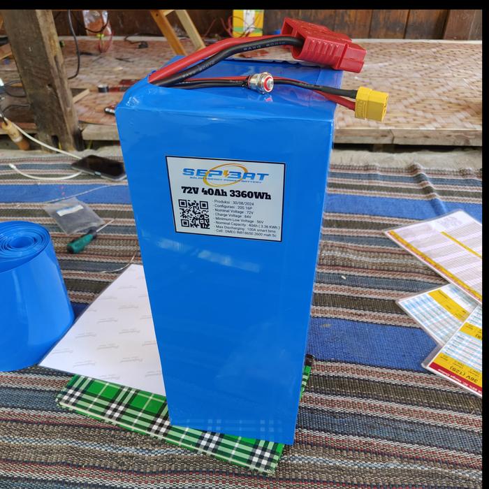 Battery Motor Listrik lithium Lifepo4 72V 24Ah 48Ah 72Ah 100Ah 150Ah Kabel Kendaraan - 12Ah