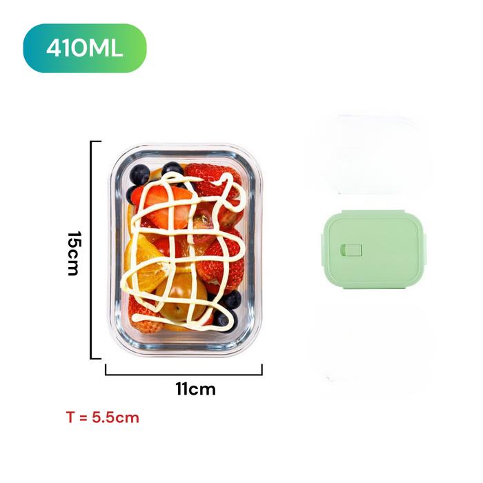Gambar BANI - NA JOON Kotak Makanan Sayur Daging Aesthetic Bento Box Makanan BPA FREE Lunch Box Makanan Food Grade Wadah Kulkas Bekal Tahan Panas Tempat Kotak Transparan - Green - 410ml dari Bani Homeware undefined Tokopedia