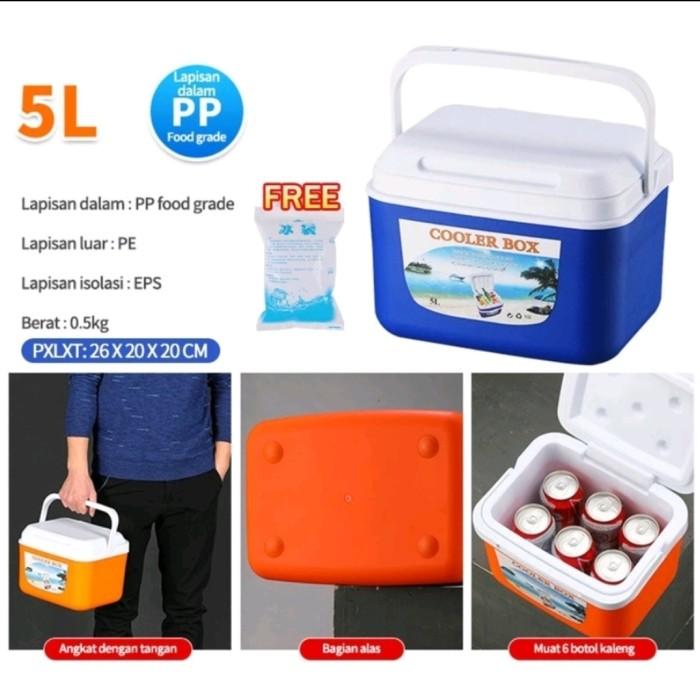 Gambar Cooler Box Roda Berbagai Pilihan Ukuran Cooler Box Outdoor Kotak Beku 24 Jam Tetap Segar Wadah Tebal - 5 Liter dari Sippo Official undefined Tokopedia