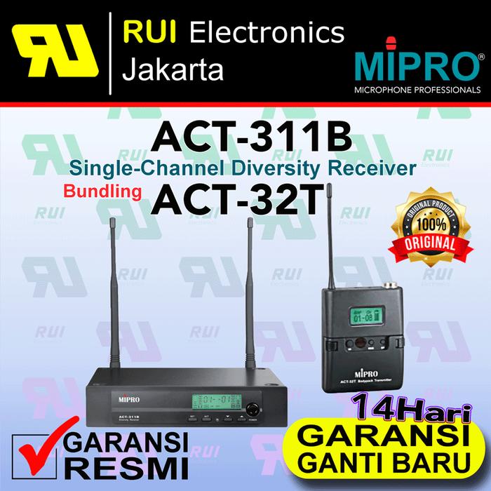 Gambar Microphone Wireless MIPRO ACT-311B Bundling ACT-32T - REC + B PACK dari RUI Electronics Jakarta undefined Tokopedia