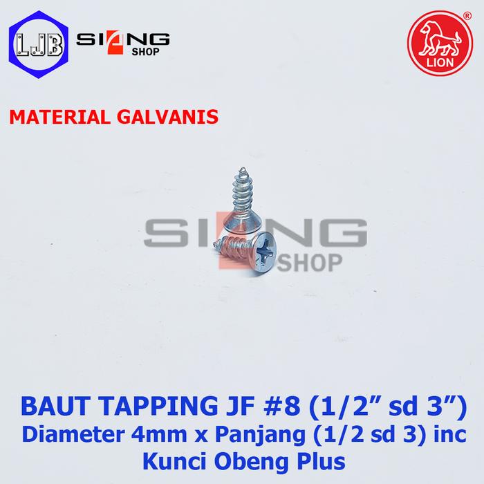 Gambar Baut Tapping JF #8 Sekrup Tapping Galvanis LION - 1/2 inc dari LARIS JAYA BAUT undefined Tokopedia