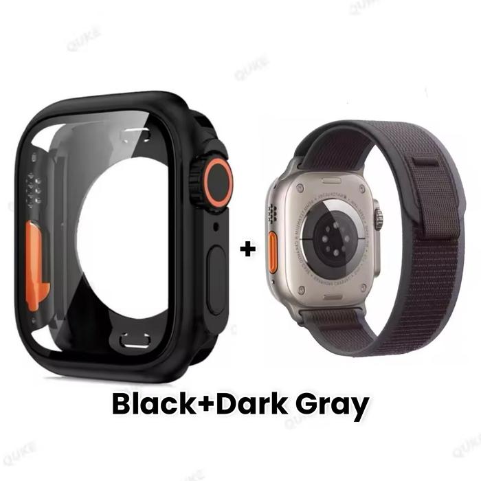 Gambar Strap Trail Loop Nylon + Case Apple Watch Change To ULTRA For iWatch 11 10 9 8 7 6 5 4 SE / SE 2 / SE 3 40MM 42MM 41MM 44MM 45MM 46MM - Black+DarkGray, 45MM dari Vodafonestore undefined Tokopedia
