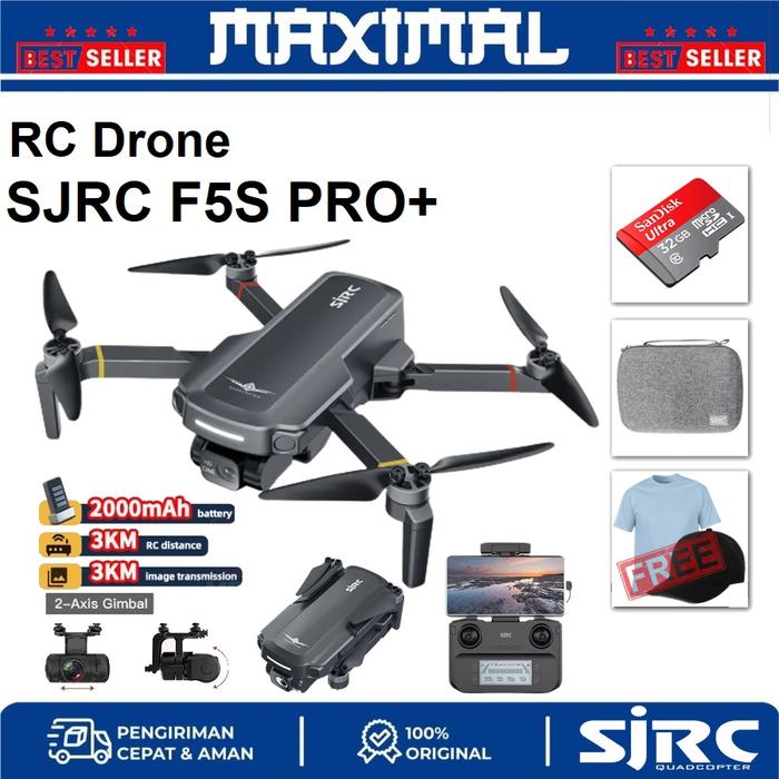 Gambar SJRC F5S PRO+ 3KM Drone GPS Digital FPV With 4K EIS HD Camera Gimbal - 1.Battery, No Memory dari maximalshop id undefined Tokopedia