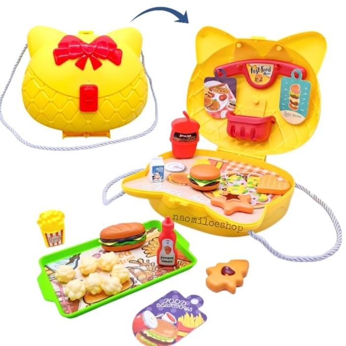 mainan masak masakan mainan burger anak mainan ayam goreng Fast food  KOPER BURGER