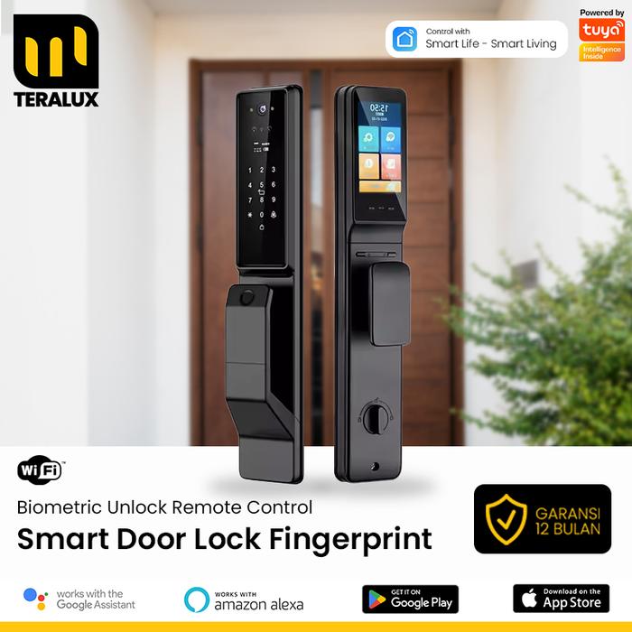 Gambar TERALUX Smart Video Door Lock Fingerprint Password With Camera Face Palm Recognition Doorbell Tuya Smartlife dari Teralux Official Store undefined Tokopedia