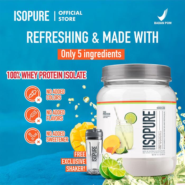 Gambar Isopure Infusions Mango Lime 400gr Free Shaker dari Isopure Supplement undefined Tokopedia