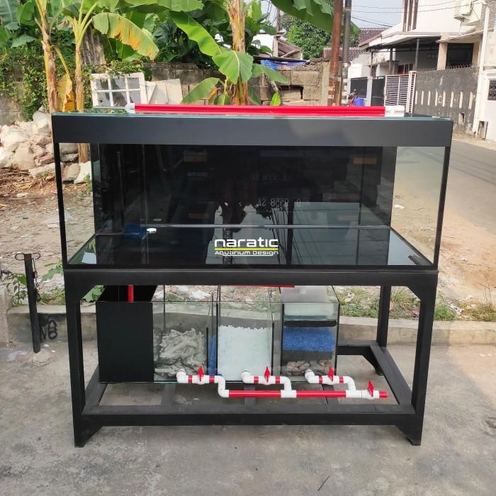 Jual Aquarium fullset 150x50x60 10mm sump wet dry instalasi pipa ty ...