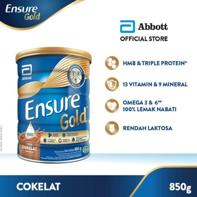 Gambar ENSURE GOLD HMB VANILA 850 GRAM/850GR/VANILLA/GANDUM - COKLAT dari EYKAYUN SHOPES undefined Tokopedia