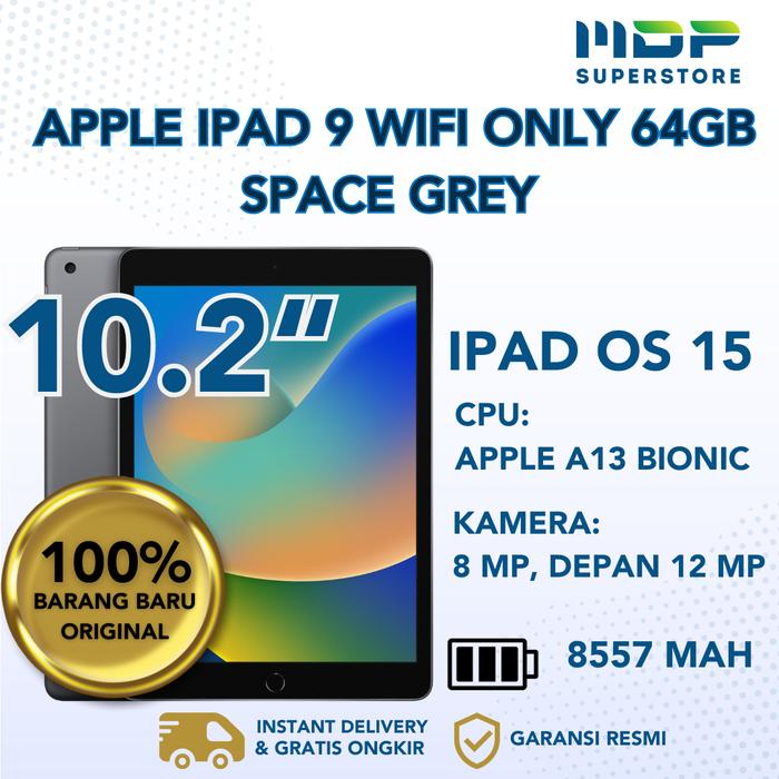 Gambar IPAD 9 WIFI ONLY 64GB - SPACE GREY/ SILVER - TABLET APPLE - SPACE GREY dari mdpsuperstore undefined Tokopedia