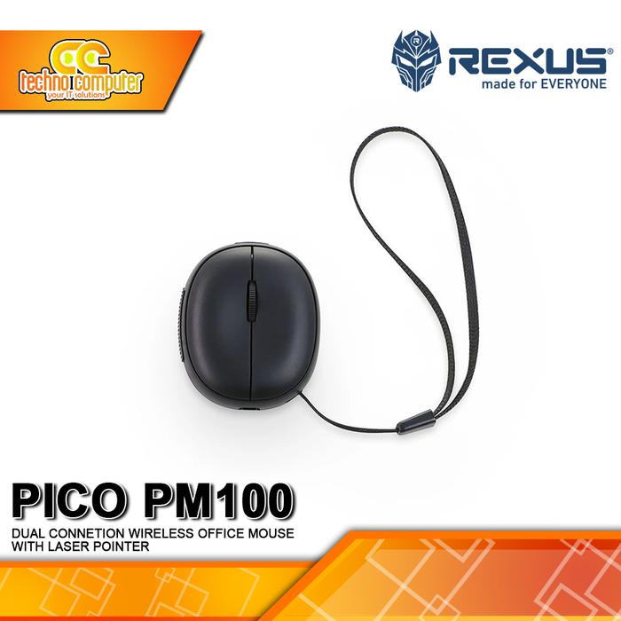 Gambar REXUS Laser Pointer Mouse PICO PM100 Wireless - Office Mouse Wireless - Black dari Techno Computer Bali undefined Tokopedia