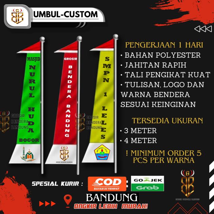 Gambar Bendera Printing Sublim Umbul Umbul Custom Logo dan Tulisan Sesuai Keinginan dari GROSIR BENDERA BANDUNG undefined Tokopedia