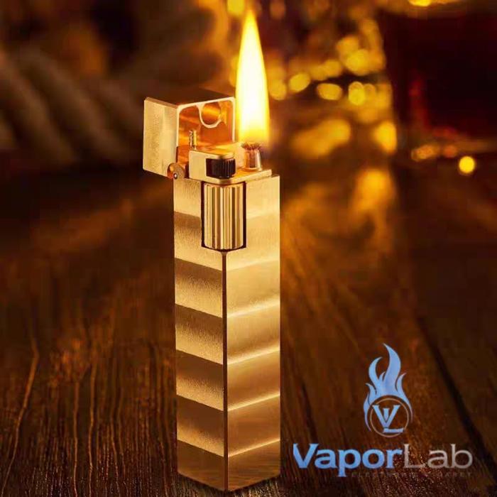Gambar korek api premium minyak sumbu classic ROWENTA original vintage copper brass oil lighter gift box - 3106 GARIS GOLD dari vstore official undefined Tokopedia