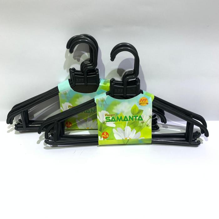 Gambar Hanger Laundry Plastik / Gantungan Baju Hitam / Gantungan Baju Plastik - Hitam Samanta dari Carmelostore_NEW undefined Tokopedia
