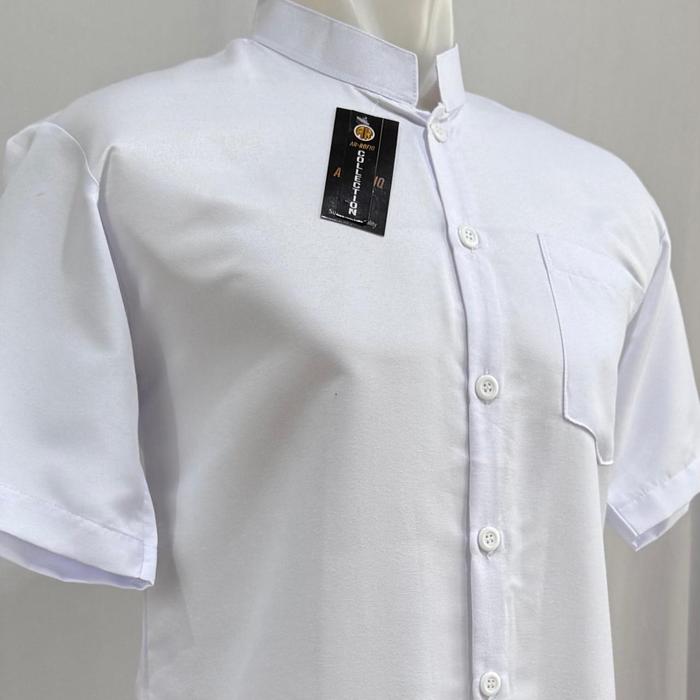 Gambar Kemeja Semi Safari Bali / Baju Koko Lengan Pendek Dewasa - Putih, XL dari batikbintangmas undefined Tokopedia