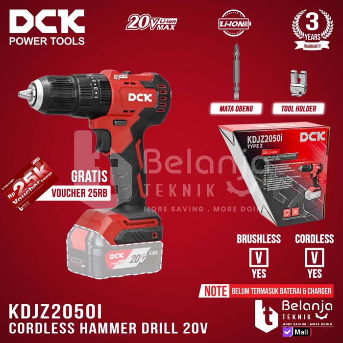 DCK KDJZ2050iZ: Bor Impact Cordless 20V, Kuat & Praktis (Unit Only)
