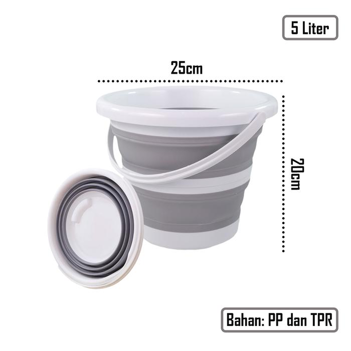 Gambar Ember Lipat Portable 5 10 11 12 24 40 Liter Baskom Silikon Kamar Mandi Pel Lantai Serbaguna Folding Bucket - 5 Liter Bulat dari CENRANA undefined Tokopedia
