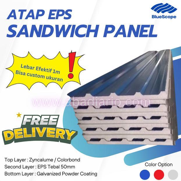 Gambar Mt Atap Eps Sandwich Panel - Atap Salju Insulasi- Eps Roof Tebal 5Cm Atau 50Mm - Insulated Roof - Atap Pabrik Rumah Sakit Dan Atap Industri -Best - Biru0,4Putih0,3 dari Maju_jaya imperindo 2 undefined Tokopedia