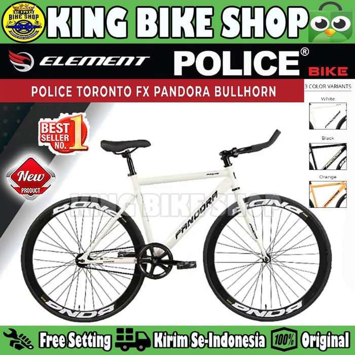 Gambar Sepeda Fixie POLICE TORONTO FX PANDORA BULLHORN By ELEMENT 700C Rem Torpedo - White dari King Bike Shop undefined Tokopedia