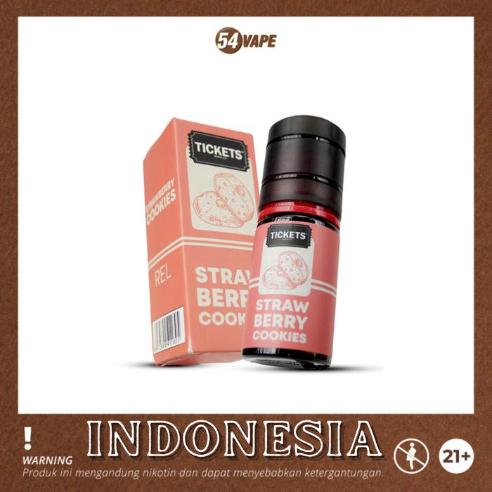 Gambar Tickets Strawberry Cookies Salt Nic 30ml 25mg by Tickets Brew dari 54vape Indonesia undefined Tokopedia