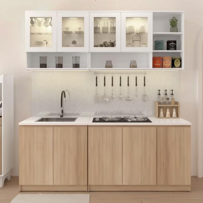 Gambar Kitchen Set Minimalis / Kabinet Dapur / Rak Dapur Basah / Kitchen Set Atas Gantung / Kitchen Set Bawah - Sett 4 Pcs AB dari grosir indo javanesia undefined Tokopedia