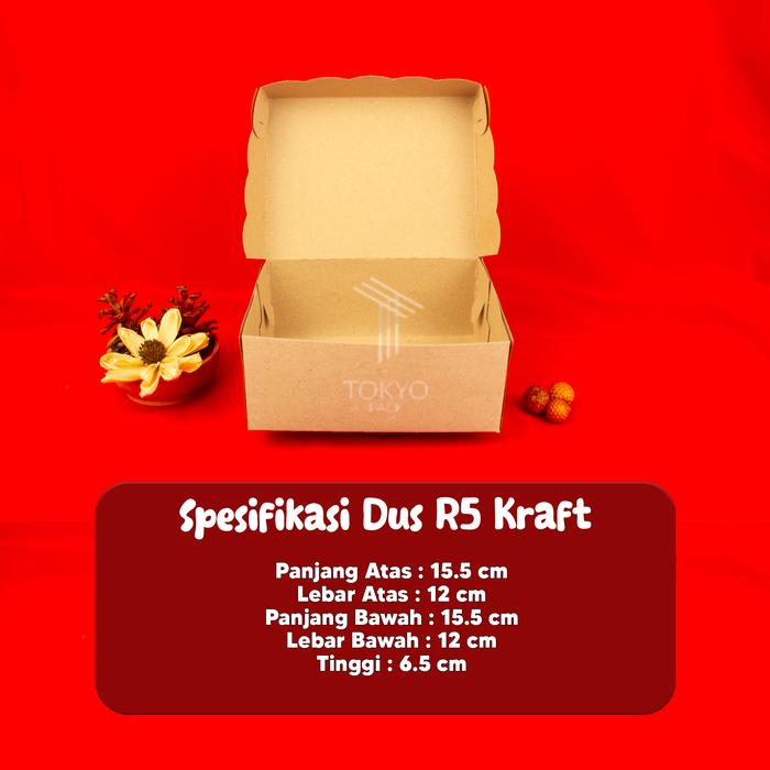 Promo [ISI 100PCS] Dus Snack Kraft R5 & R6 Dus Kue Renda 275gsm - Box ...