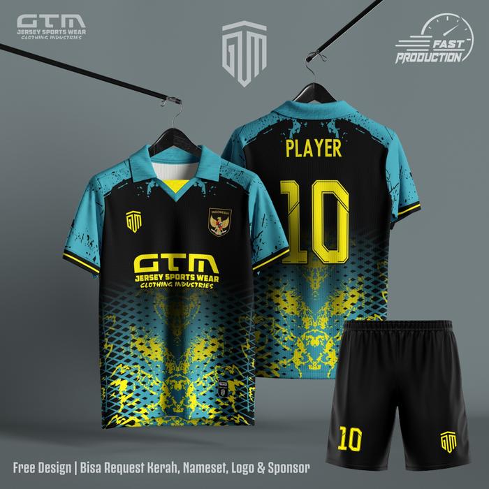 Kostum Bola Biru Orange Jual Jersey Bola Futsal Printing Biru