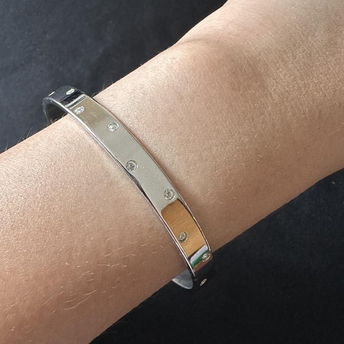 Jual Swarovski Crystal Silvertone Bangle Kota Administrasi