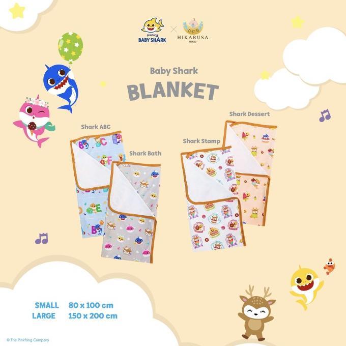 Gambar Hikarusa x Baby Shark Selimut Anak Double Layer Blanket Tencel - Shark Swim, 80cm x 100cm dari HatiLestari undefined Tokopedia
