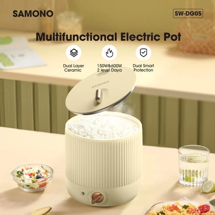 Gambar SAMONO Panci Listrik Keramik Serbaguna Magic Com Mini Pot Slow Cooker SW-DG05 Hot pot dari Toko Pusat Perabot Semarang undefined Tokopedia