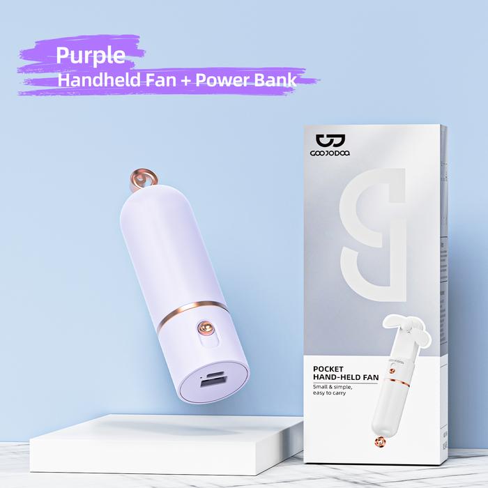 Gambar 2-in-1 2500mAh Power Bank Kipas mini Compact 3-Speed Modes Portable Handheld Charging Mini Fan - Ungu dari GOOJODOQ LOCAL SHOP undefined Tokopedia