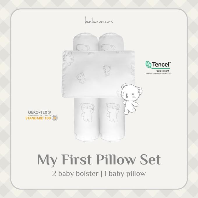 Gambar Bebeours Tencel Pillow Bolster Set / Bantal Guling Bayi - Claude Grey - Pillow Set dari Bintang-Pelangi undefined Tokopedia