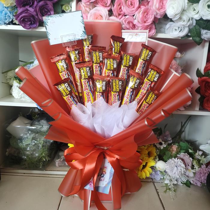 Gambar N BUKET / BUKET BENG BENG LARGE SIMPLE SNACK BOUQUET COKLAT WISUDA - Red Gold dari N Buket undefined 2 Tokopedia