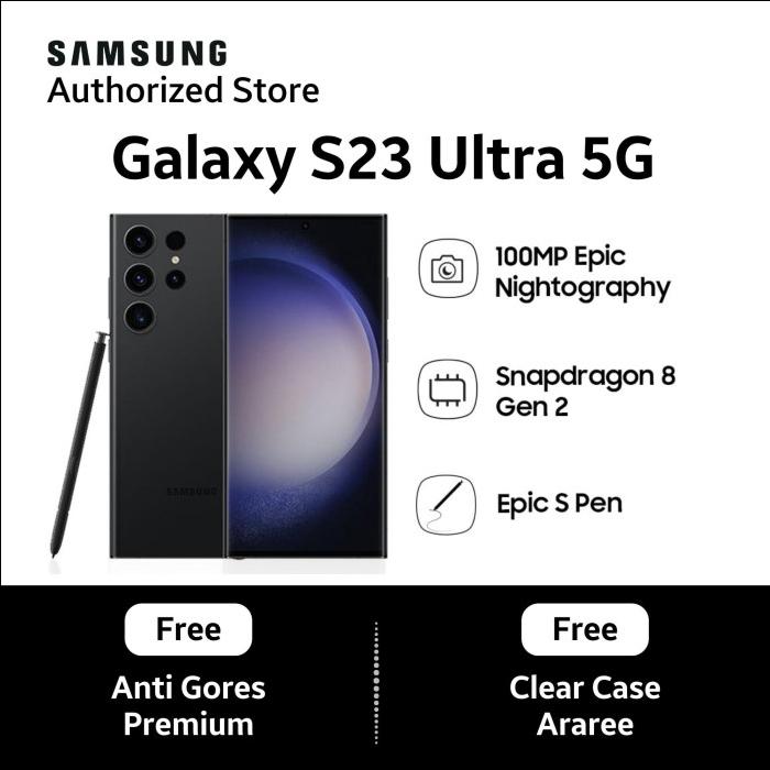 Gambar Samsung Galaxy S23 Ultra 12/256GB - Cream, Wide-angle Camera 200MP - Black, 12/256 dari samsung.mhi undefined Tokopedia