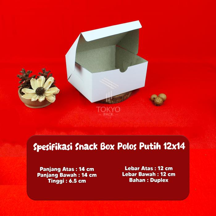 Gambar SNACK BOX DUPLEX PUTIH - SNACK BOX CATERING - SNACK BOX ACARA SEMUA UK (PER PACK) -  14X12 dari Tokyo Pack undefined Tokopedia