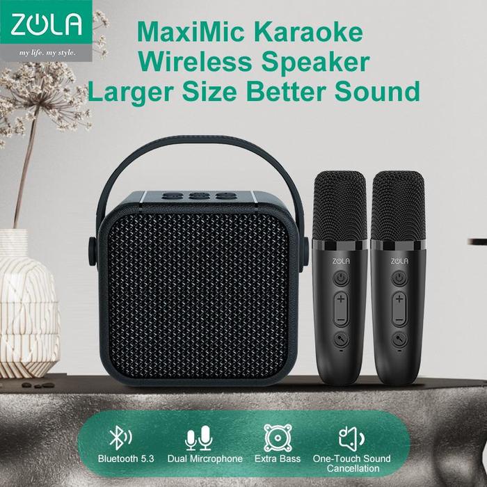 Promo Zola Speaker Microphone Karaoke Set Bluetooth Mini Full bass ...