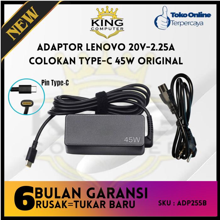 Gambar ADAPTOR CHARGER LENOVO 45W 20V 2.25A Colokan USB Type-C USB C For Lenovo E480 T480 T490 dari KING COMPUTER OFFICIAL undefined Tokopedia