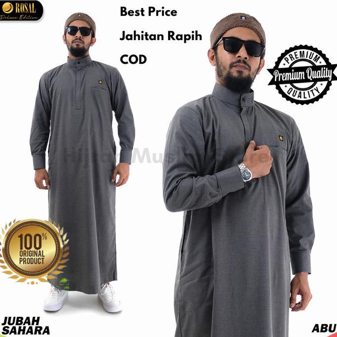 Gambar Jubah Oblong Lengan Panjang Gamis Pria by Rosal M, L, XL, 2XL Big Size TERLARIS - Abu-abu, M dari toko kamimi undefined Tokopedia